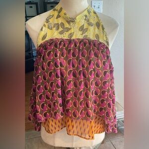 ZARA Multi-colored Halter Top Size L, NWT